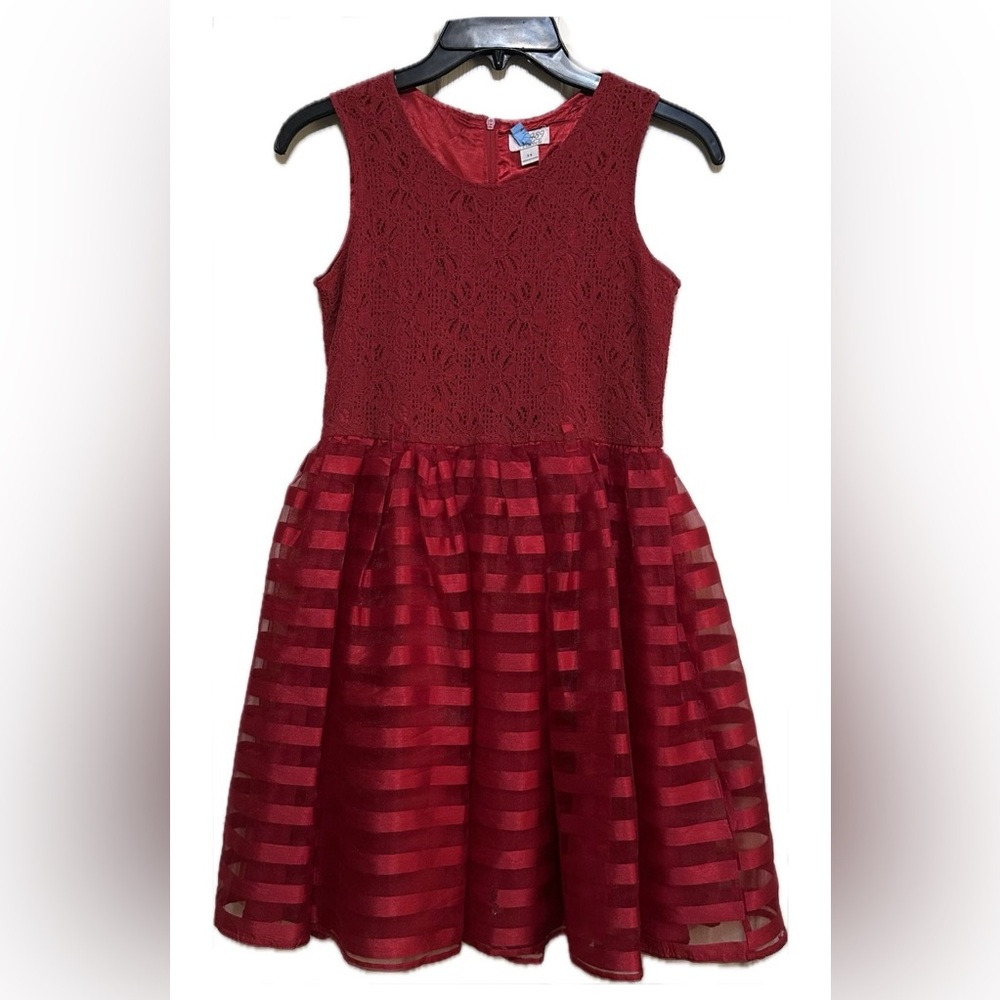 1989 Place Laced Red Strip Dress (Size 14 Girls)